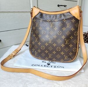 Discontinued Very Rare Louis Vuitton Odeon Brown Monogram & Tan Crossbody Bag